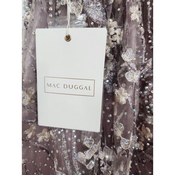 NWT Mac Duggal 20131 Floral Embroidered V-Neck Gown Dress Size 4 - Picture 7 of 9